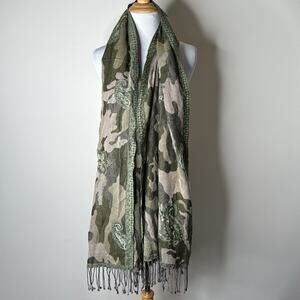 Mason’s Italian Green Camouflage Paisley Scarf